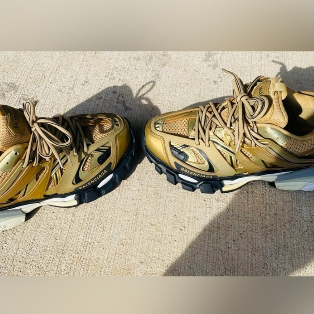 Balenciaga Track Sneakers Gold Sweden Unisex Authentic